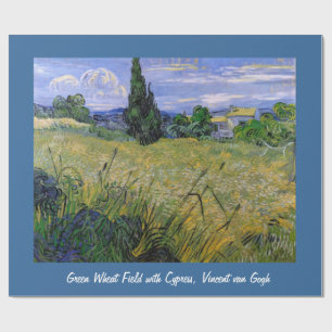 Green Wheat Field with Cypress, Vincent van Gogh. Wrapping Paper