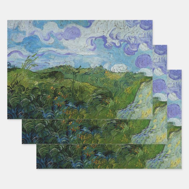 Green Wheat Fields by Vincent van Gogh Wrapping Paper Sheet (Set)