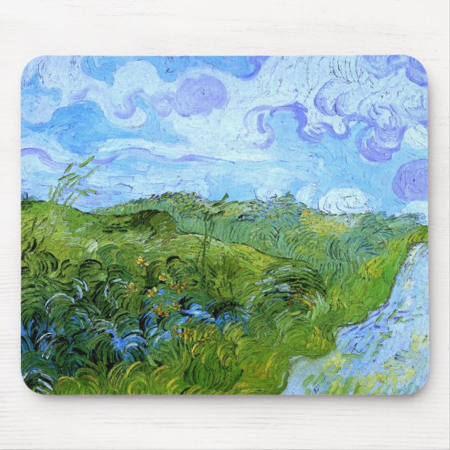 Green Wheat Fields  (F807) Van Gogh Fine Art Mouse Mat (Front)