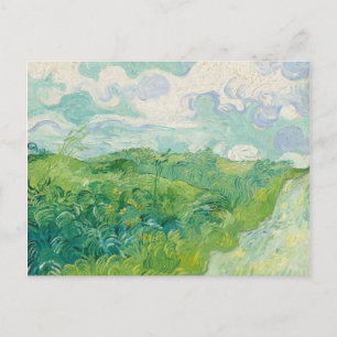 Green Wheat Fields Landscape Art Van Gogh Postcard