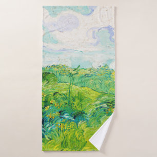 Green Wheat Fields, Van Gogh Bath Towel