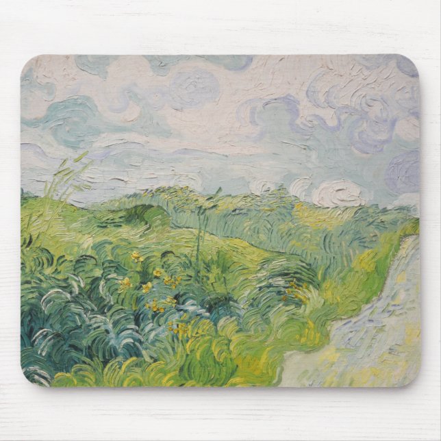 Green Wheat Fields - Van Gogh - c1889 Mouse Mat (Front)