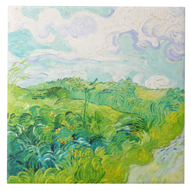 Green Wheat Fields, Van Gogh Tile (Front)