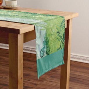 Green Wheat Fields Van Gogh Vintage Art Short Table Runner