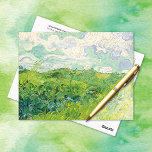 Green Wheat Fields Vincent van Gogh Postcard<br><div class="desc">A fine art Postcard with the post-impressionism painting,  Green Wheat Fields,  Auvers (1890),  by the Dutch artist Vincent van Gogh (1853-1890). Beautiful green fields with swirled clouds and a blue sky.</div>