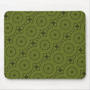 Green Wheel Mandala / Grünes Rad Mandala Mouse Mat