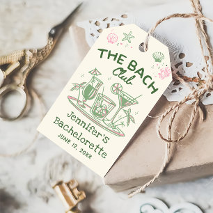 Green Whimsical Beach Cocktail Bachelorette Party Gift Tags