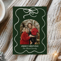 Green Whimsical Bow Frame Photo Arch Christmas