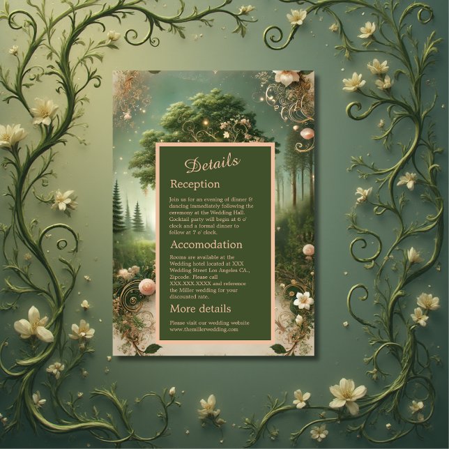 green Whimsical Mediaeval Forest Wedding Enclosure Card (Creator Uploaded)