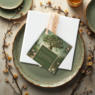 green Whimsical Mediaeval Forest Wedding Favour Tags
