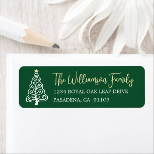 Green Whimsical Playful Christmas Tree Bold Script