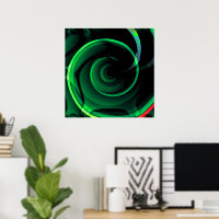Green Whirlpool Psychedelic Hypnotic Swirl Vortex 