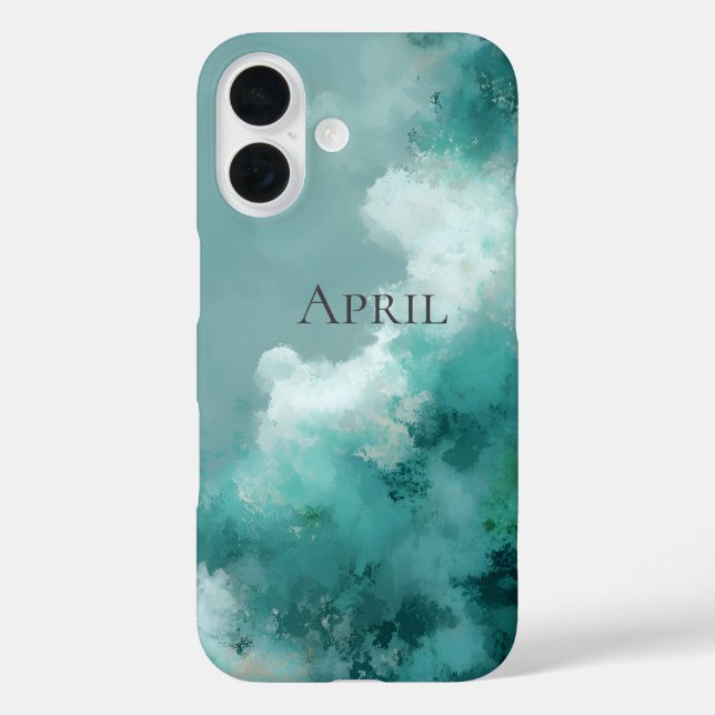 Green & White Abstract Paint  Case-Mate iPhone Case (Back)