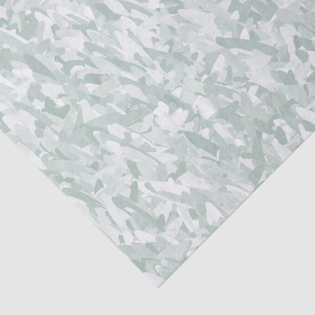 Green White Abstract Seamless Pattern Tissue Paper (Detail)