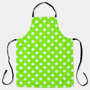 green, white and green polka dots apron
