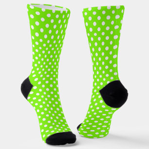 green, white and green polka dots socks