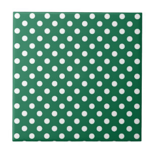 green, white and green polka dots tile
