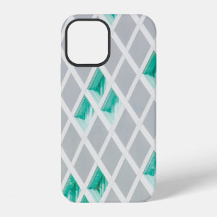 Green, white, and grey illustration iPhone 12 case