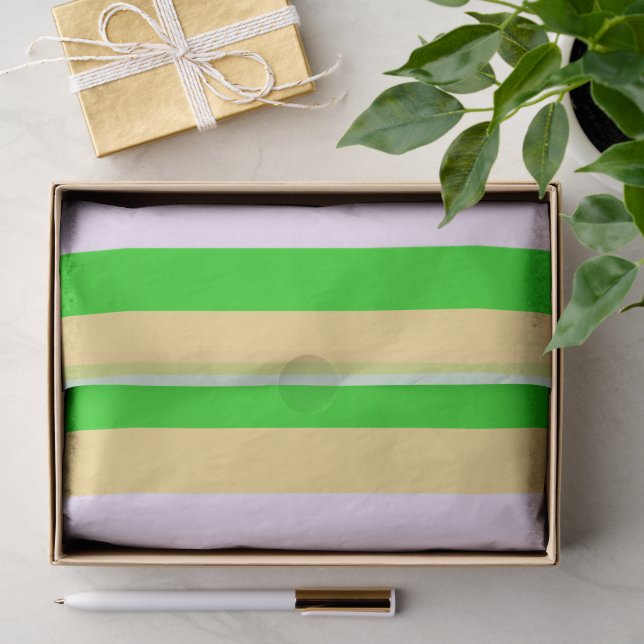 Green, white and orange pattern tissue paper (Gift)