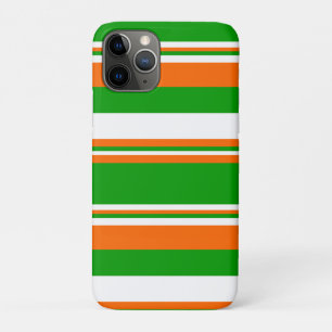Green, White and Orange Stripes  iPhone 11 Pro Case