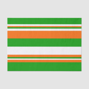 Green, White and Orange Stripes Tissue Paper