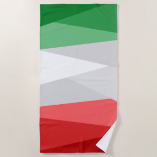 Green White and Red Colour Stacks Beach Towel