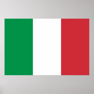 Green White and Red Italian Flag Colors Poster