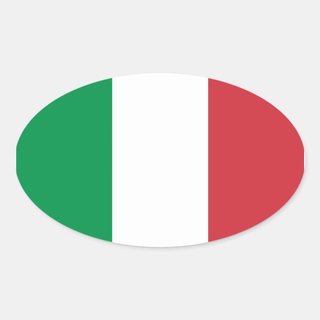 Green White and Red Italian Flag Colours Oval Sticker (Front)