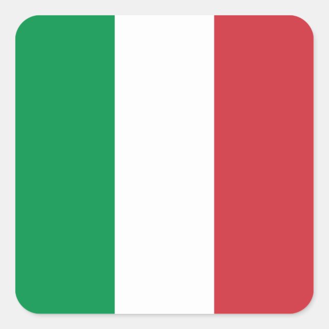 Green White and Red Italian Flag Colours Square Sticker (Front)