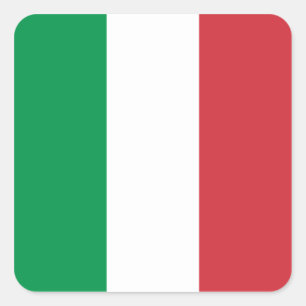 Green White and Red Italian Flag Colours Square Sticker