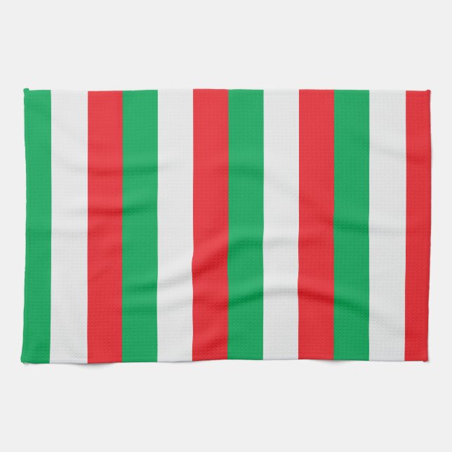 Green, white and red - Italian flag Tea Towel (Horizontal)