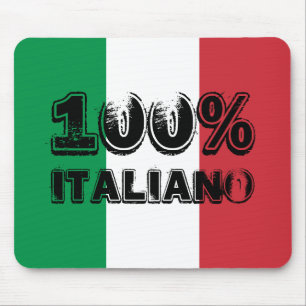 Green White and Red Tricolor 100% Italiano Mouse Mat