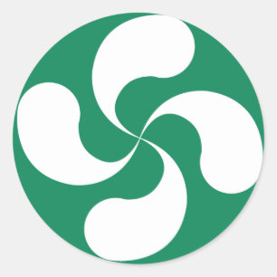 Green White Basque Cross sticker "Lauburu"