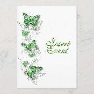 green white birthday engagement wedding invitation