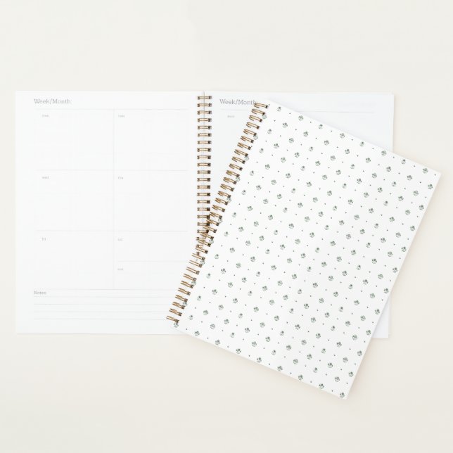 Green & White Botanical Block Print Wedding Planner (Display)