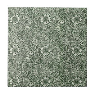 Green White Botanical Tile