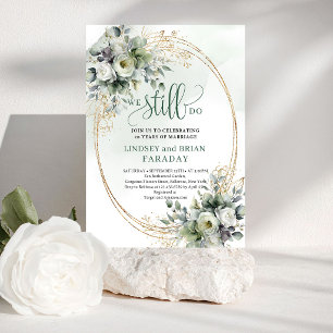 Green White Botanical Watercolor We Still Do  Invitation