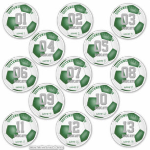 green white boys girls soccer players set of 13