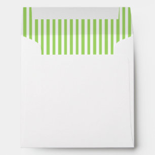 Green, White, Brown Striped Linen Envelope