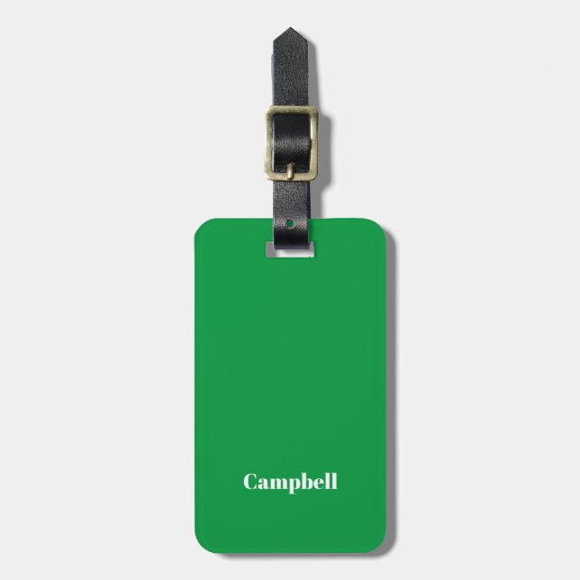 Green white business sharp acrylic luggage tag (Front Vertical)