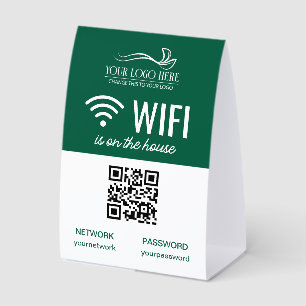 Green White Business WiFi QR Code Logo