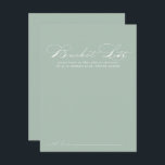 Green White Calligraphy Wedding Bucket List Cards<br><div class="desc">These green white calligraphy wedding bucket list cards are the perfect activity for a rustic wedding reception or bridal shower. The simple and stylish design features classic and fancy script typography in a green background. Change the wording to suit any life event. Bucket list sign is sold separately.</div>