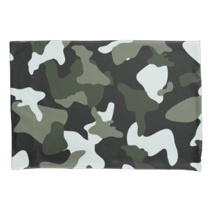 Green White camo camouflage army pattern Pillowcase