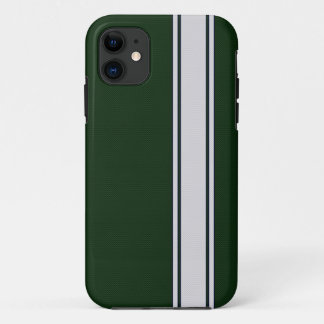Green & White Carbon Fibre Stripe iPhone 5 Case
