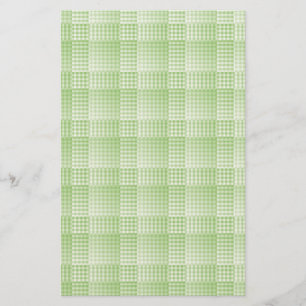 Green White Checker Abstract Pattern Stationery