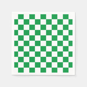 Green White Checkerboard Napkin
