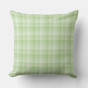 Green White Chequered Abstract Pattern Cushion