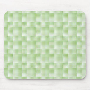 Green White Chequered Abstract Pattern Mouse Mat