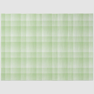 Green White Chequered Abstract Pattern Tissue Paper