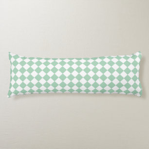 Green White Chequered Diamond Pattern  Body Cushion